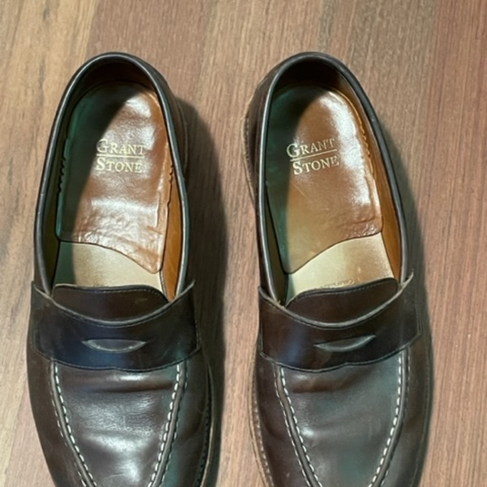 Grant Stone - Travel penny in crimson chromexcel - Size 9.5D